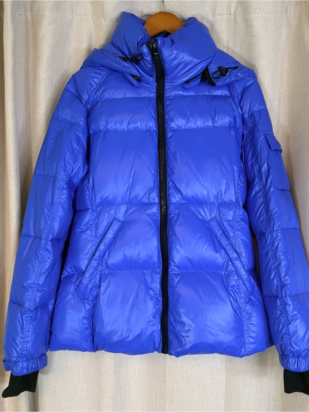 S13 New York Kylie Women’s Large Royal Blue High Shine Down Puffer Jacket Coat L